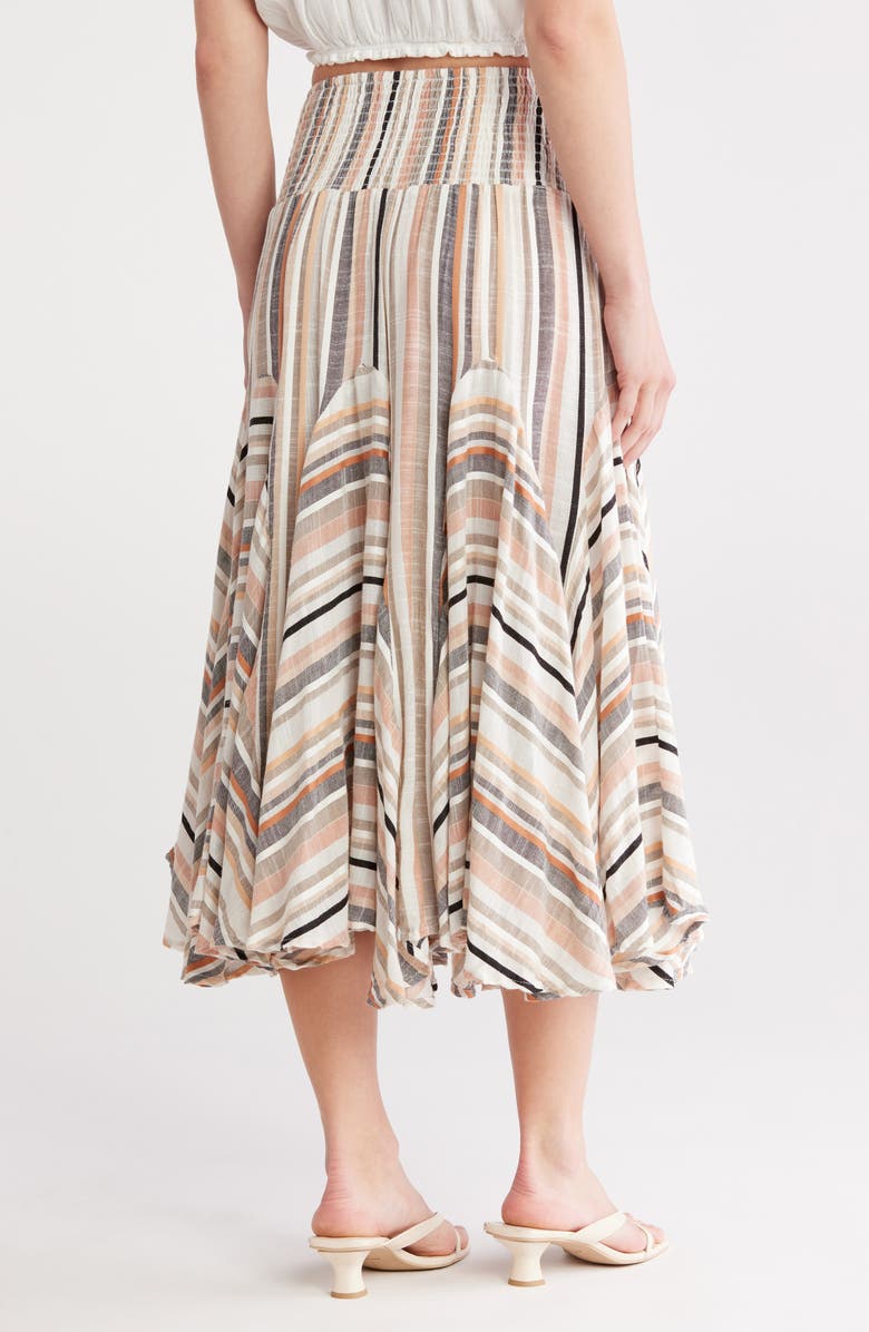 CHELSEA AND THEODORE Smocked Panelled Midi Skirt, Alternate, color,