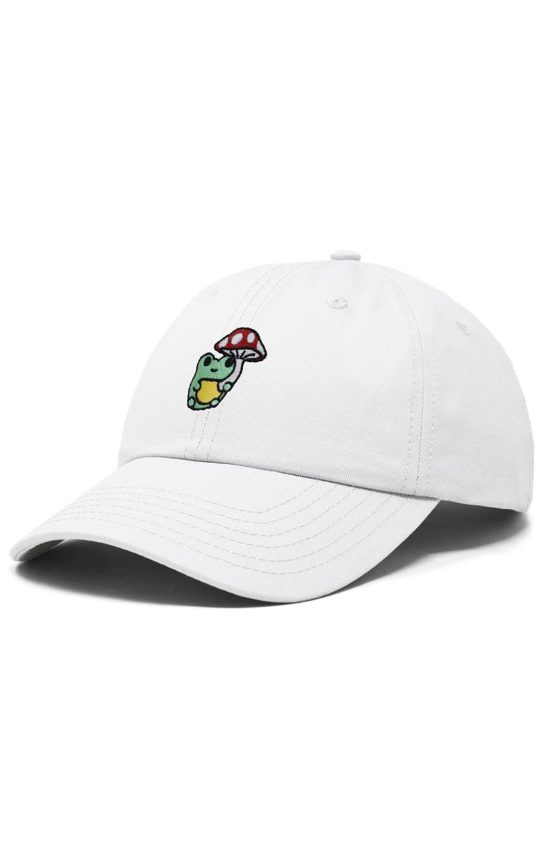 Dalix Mushroom Frog Embroidered Hat, Alternate, color, White