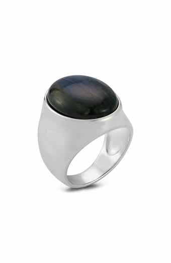 Yield of Men Sterling Silver Labradorite Signet Ring