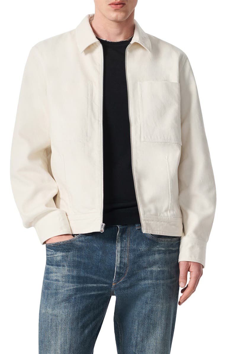 rag & bone Simon Denim Garage Jacket, Main, color, Ecru