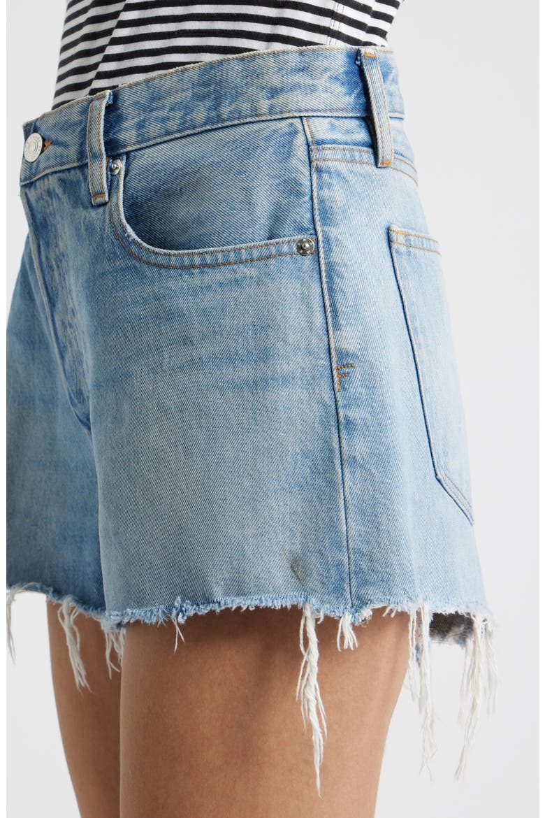 The Hang Frayed Hem Denim Shorts, Alternate, color, BEETLE