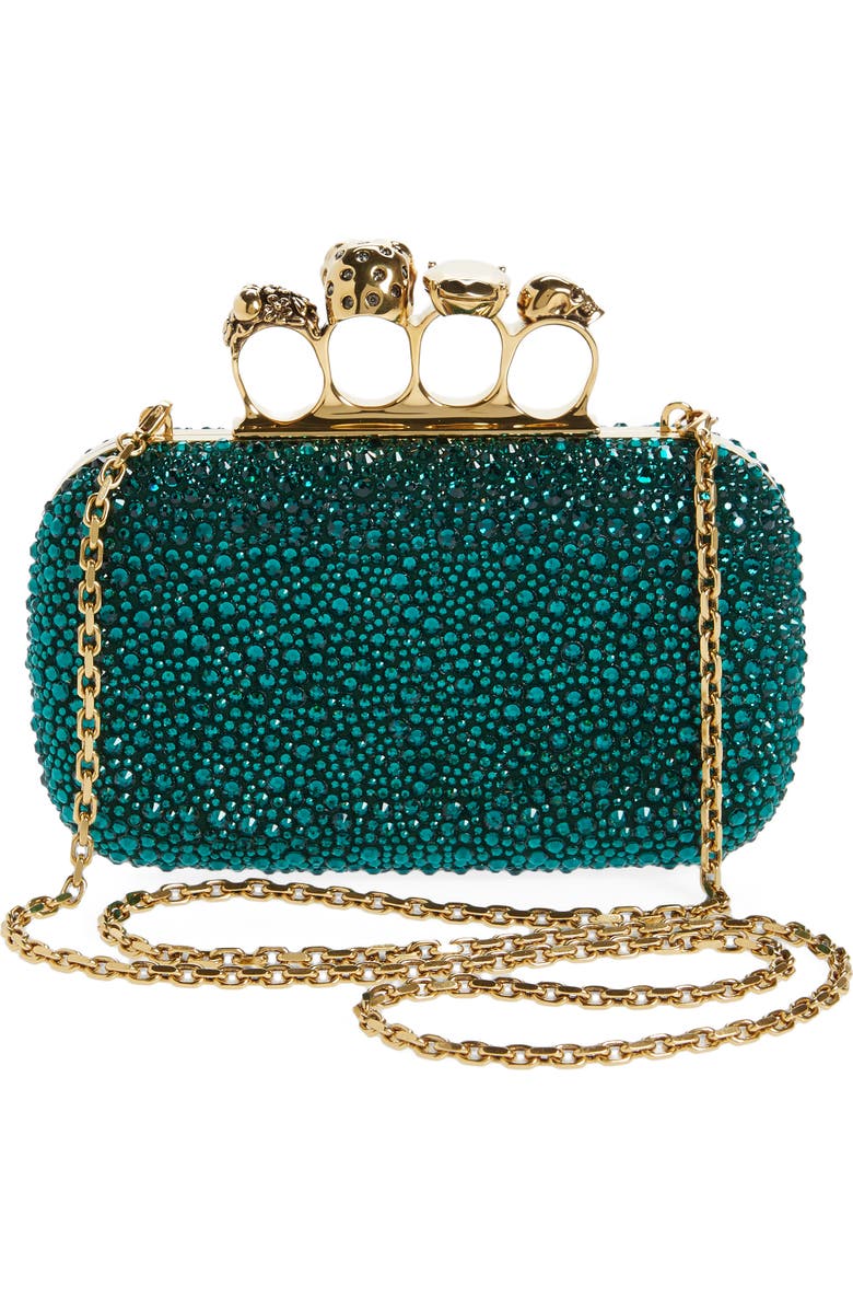 McQueen Crystal Embellished Jeweled Clutch, Alternate, color,