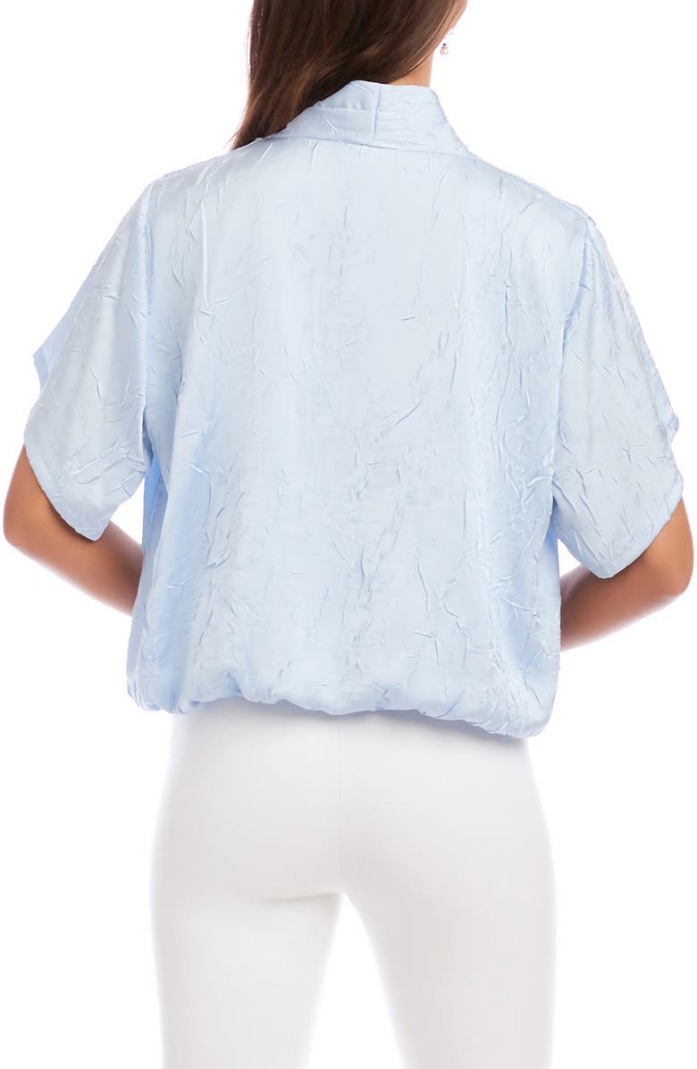Karen Kane Crushed Satin V-Neck Top, Alternate, color, Light Blue