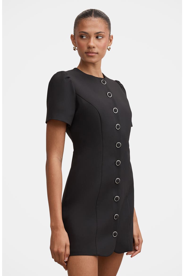 Elinda Button-Up Minidress, Alternate, color, BLACK