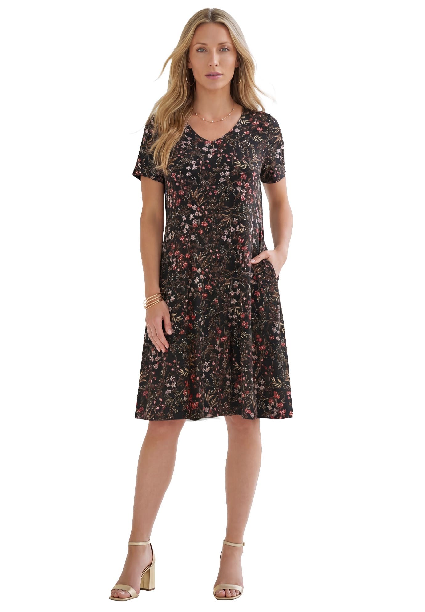 BLACK MULTI FLORAL PRINT