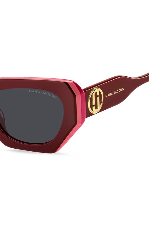 Marc Jacobs 52mm Rectangular Geometric Sunglasses In Gray