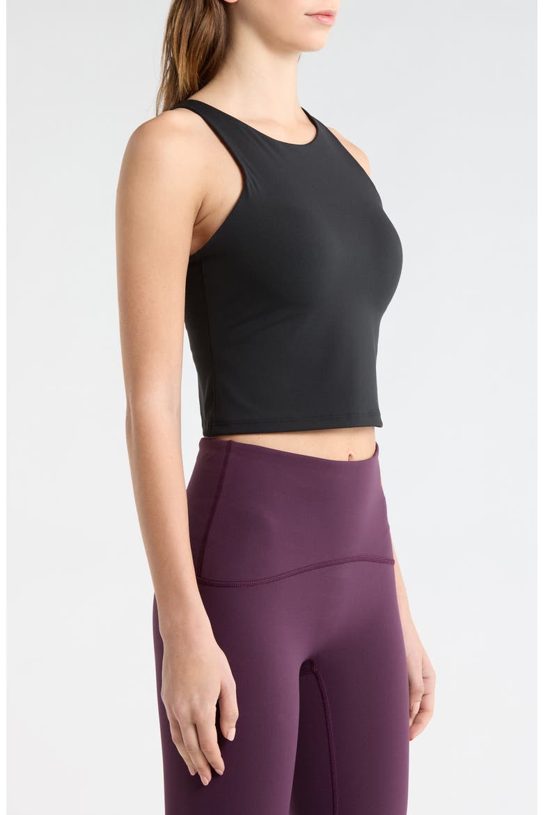 High Neck Crop Tank, Alternate, color, VERY BLACK