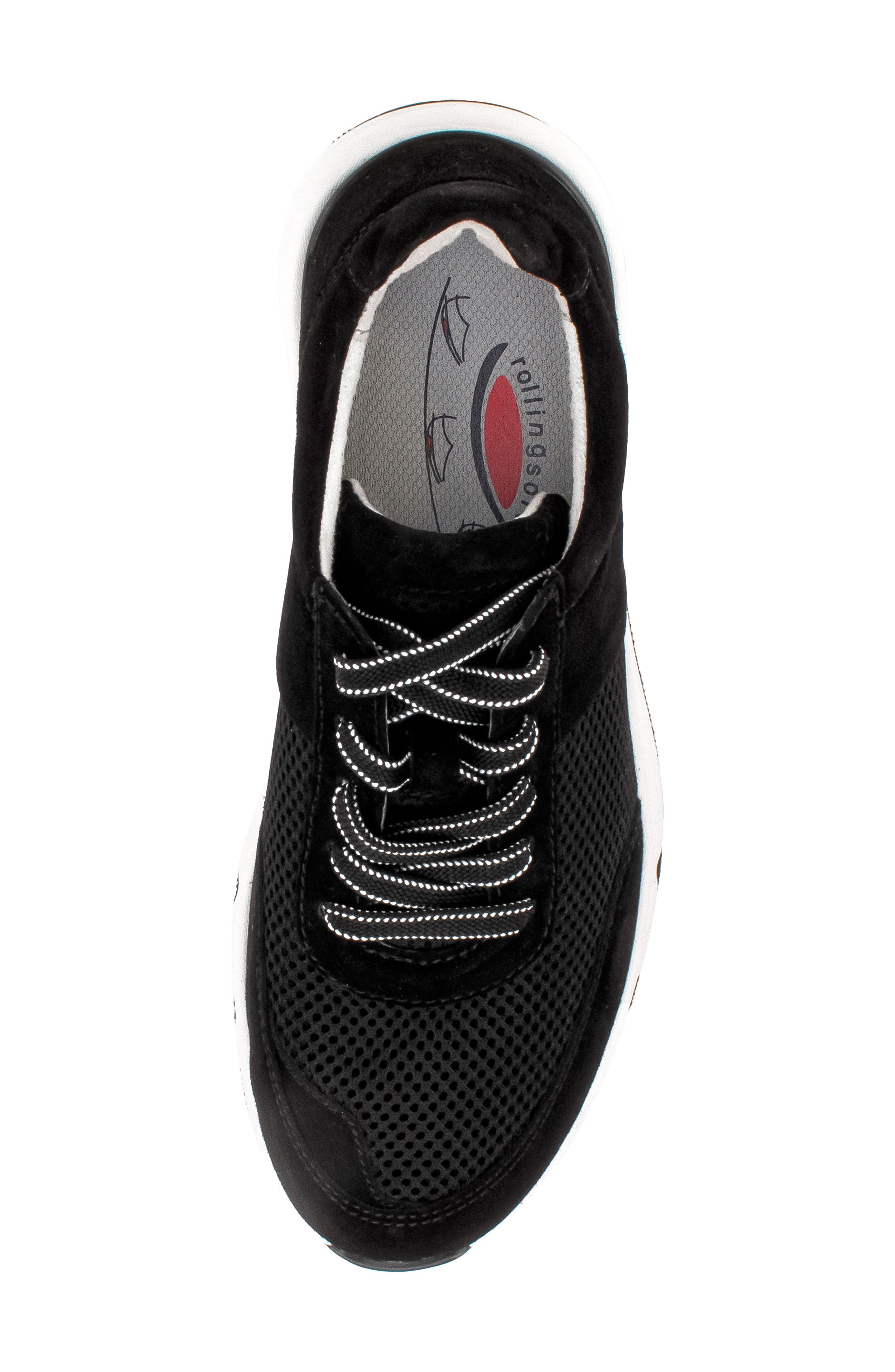 Gabor 63.334 Mixed Media Sneaker, Alternate, color, Black