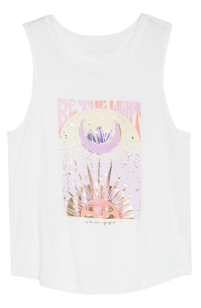 Spiritual Gangster Be the Light Graphic Muscle Tank, Alternate, color,