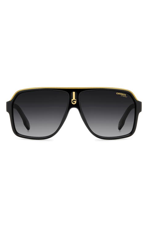 62mm Oversize Gradient Rectangular Sunglasses