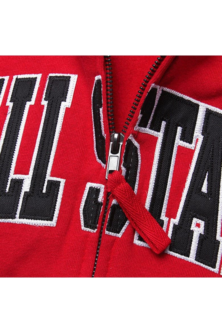 Women's Stadium Athletic Cardinal Ball State Cardinals Arched Name Full-Zip Hoodie, Alternate, color, Cardinal
