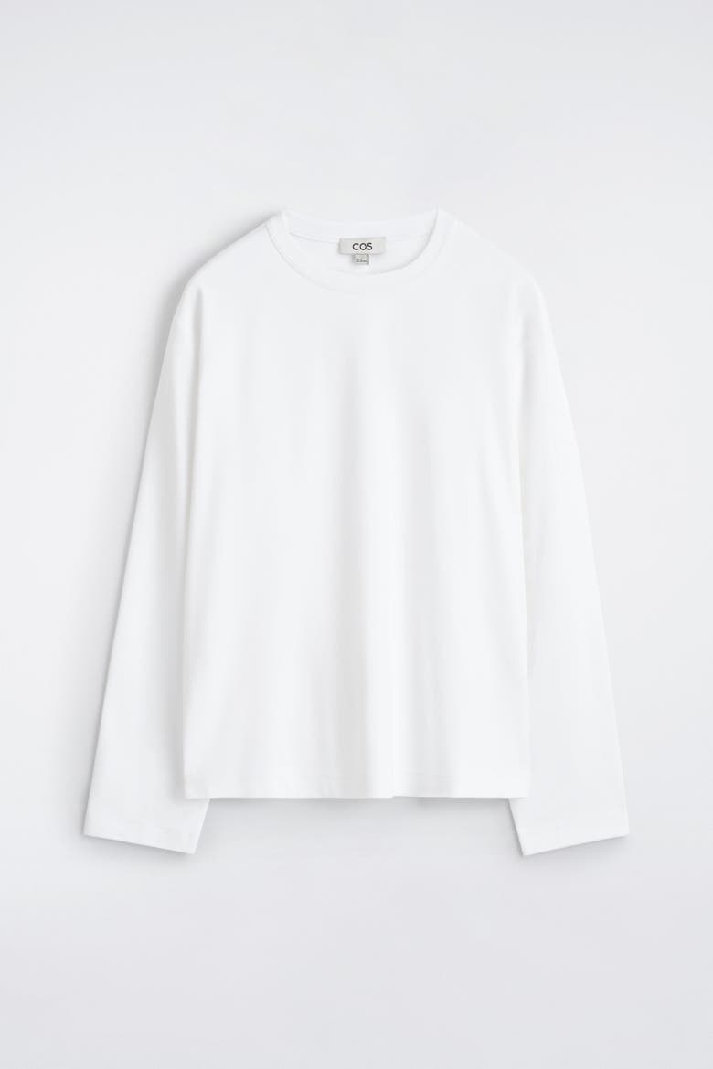Relaxed Jersey Interlock Long-Sleeved T-Shirt, Alternate, color, WHITE