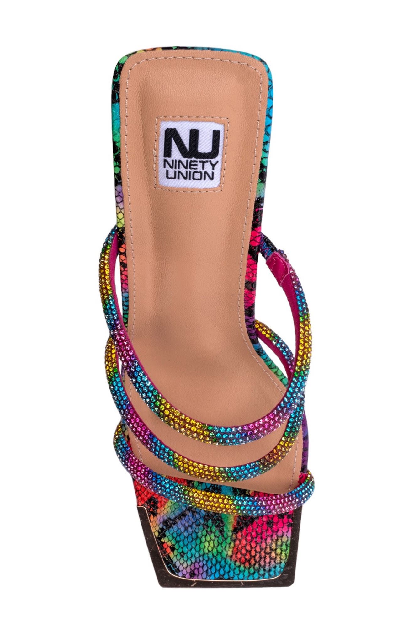 NINETY UNION Angel Snake Embossed Wedge Heel Sandal, Alternate, color, Rainbow