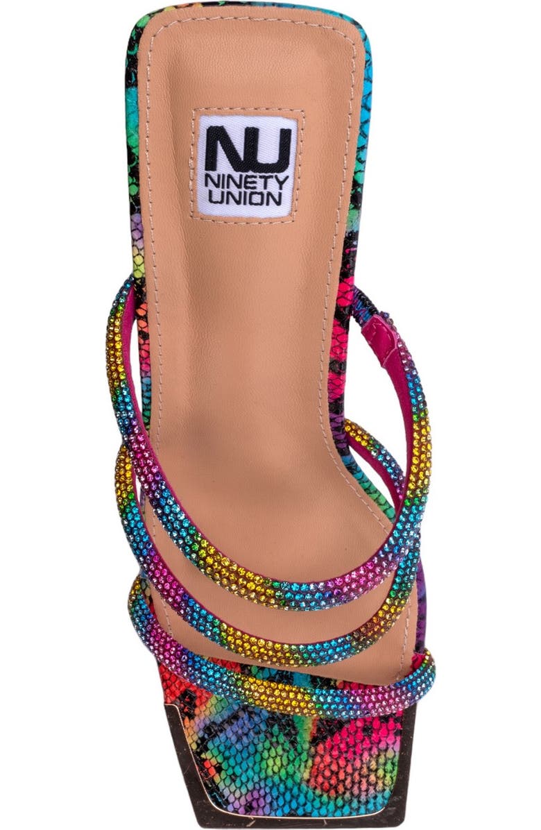 NINETY UNION Angel Snake Embossed Wedge Heel Sandal, Alternate, color, Rainbow