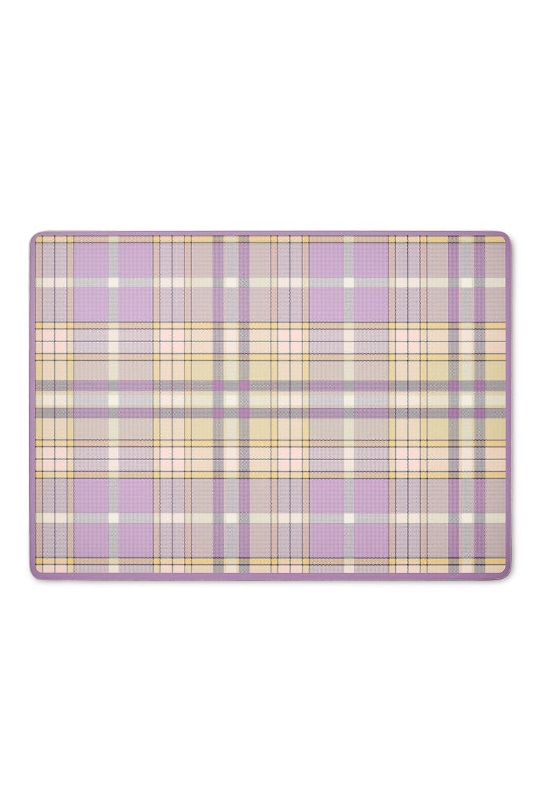 Set of 4 Tartan Violet Check Cork Back Placemats, Alternate, color, VIOLET