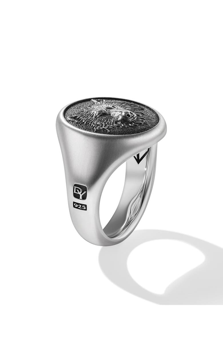 David Yurman Men's Petrvs<sup>®</sup> Wolf Signet Ring in Sterling Silver, 21.5mm, Alternate, color, Sterling Silver