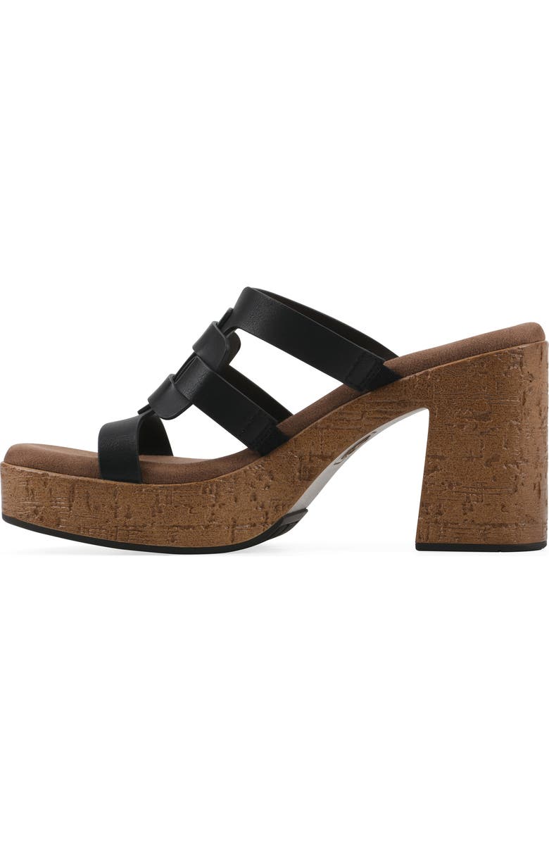 White Mountain Footwear Barillo Platform Slide Sandal, Alternate, color, Black/ Burn Smooth