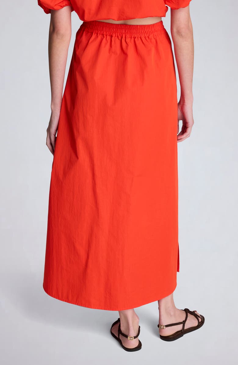 Kenneth Cole Pull On Flare Cotton Blend Maxi Skirt, Alternate, color, Lava Red