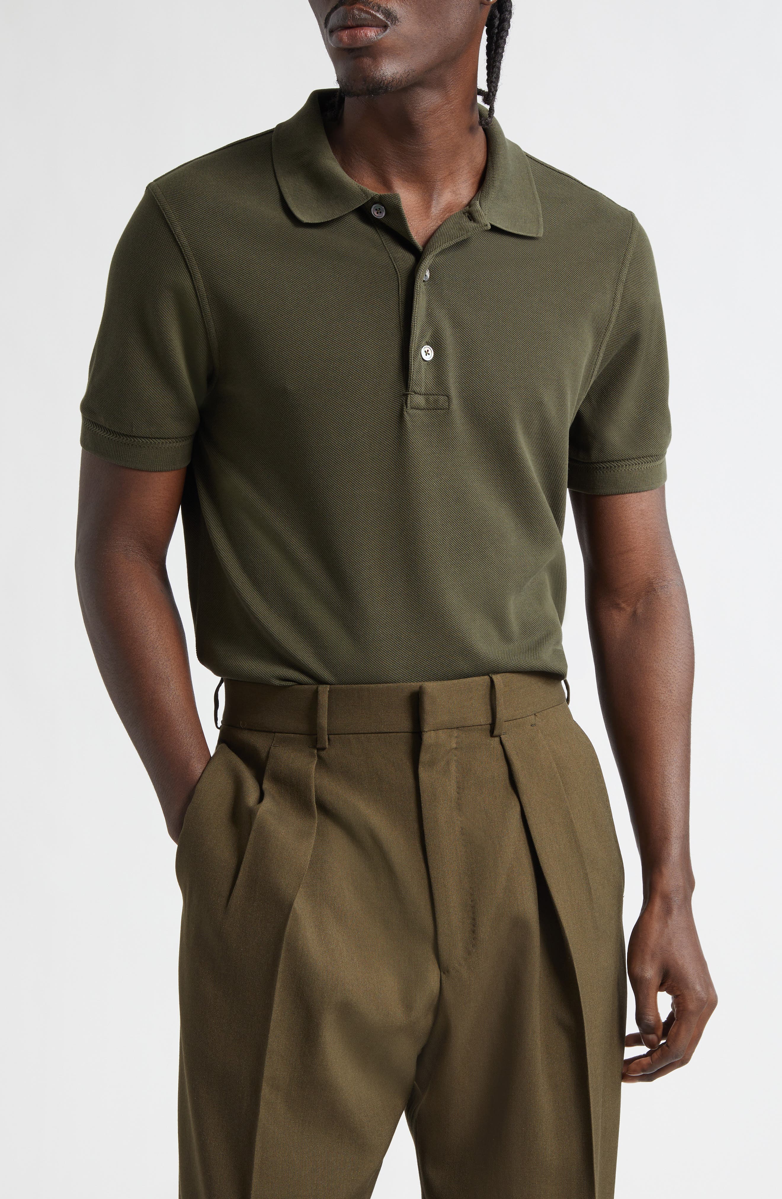 Lyocell & Cotton Pique Polo - image 3