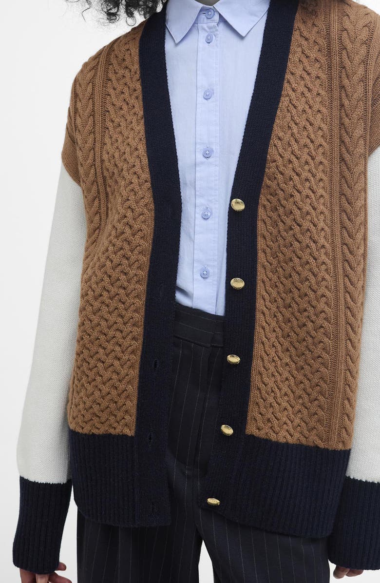 Barbour Marcy Colorblock Mixed Stitch Cardigan, Alternate, color, Multi
