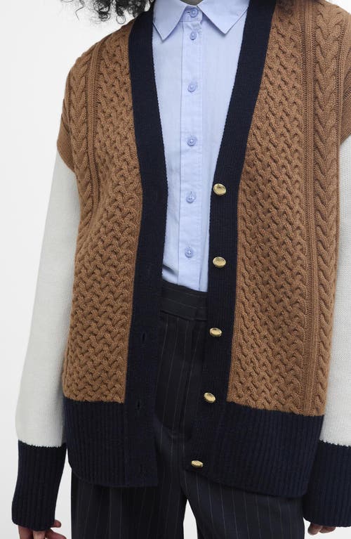 Barbour Marcy Colorblock Mixed Stitch Cardigan In Multi