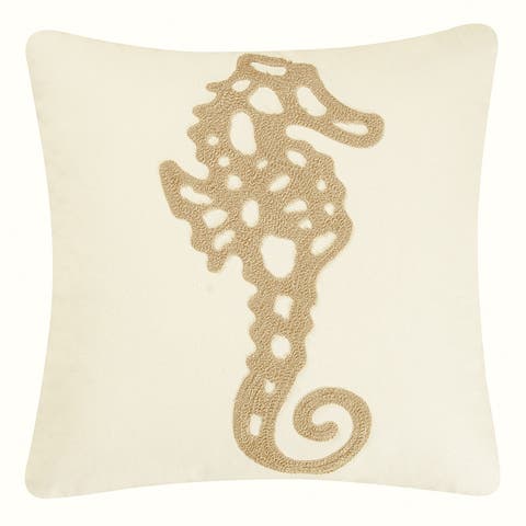 Seahorse Rice Stitch Accent Throw Pillow 18" x 18"