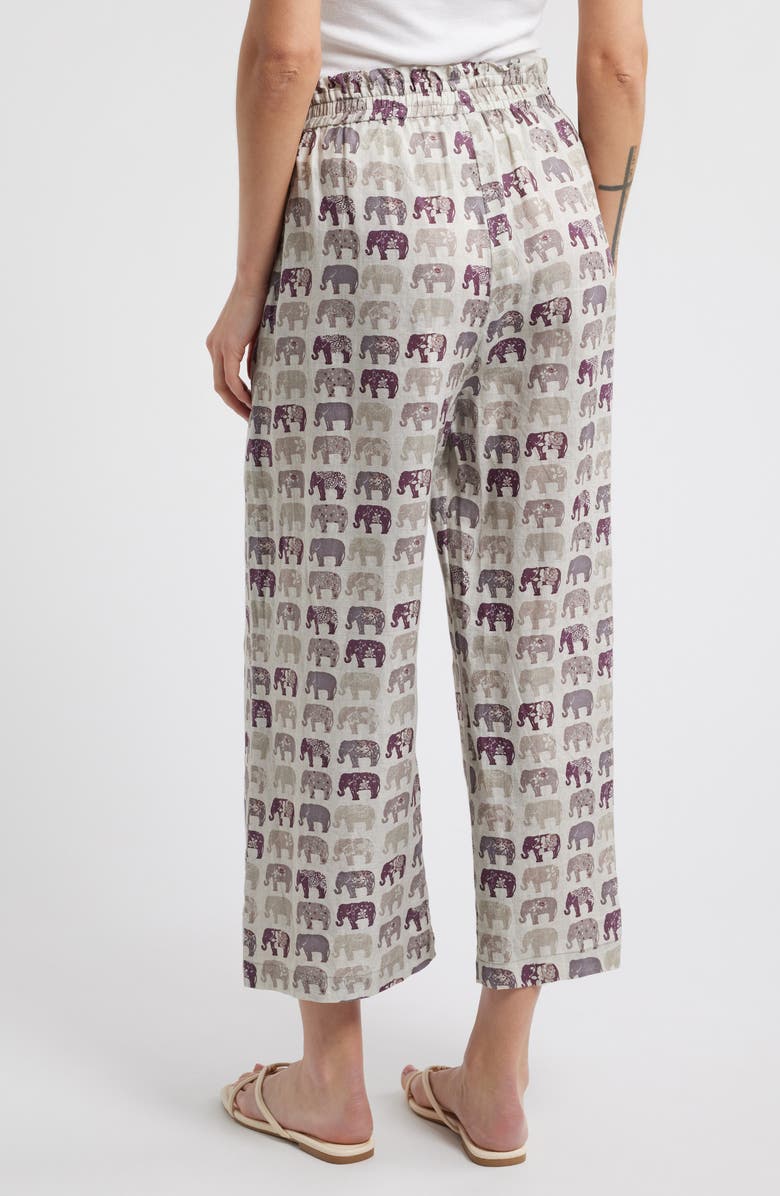 APNY Print Tie Waist Crop Wide Leg Pants, Alternate, color, Multi