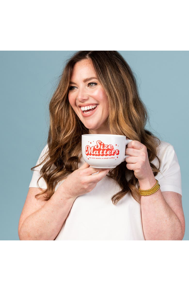 Totalee Gift Size Matters Cappuccino Mug Ceramic White 24 oz, Alternate, color, White