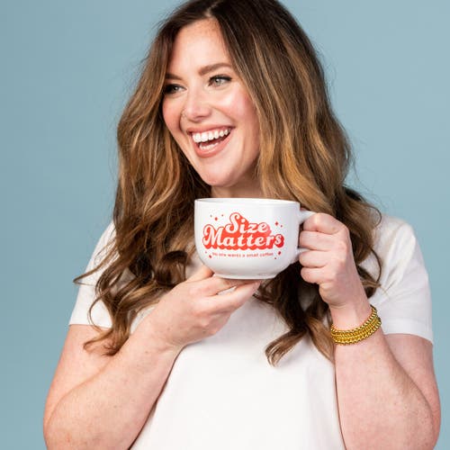 Totalee Gift Size Matters Cappuccino Mug Ceramic White 24 oz In White