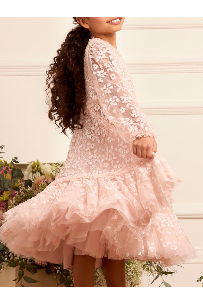Maeva Long Sleeve Kids Dress, Alternate, color, Pearl Pink