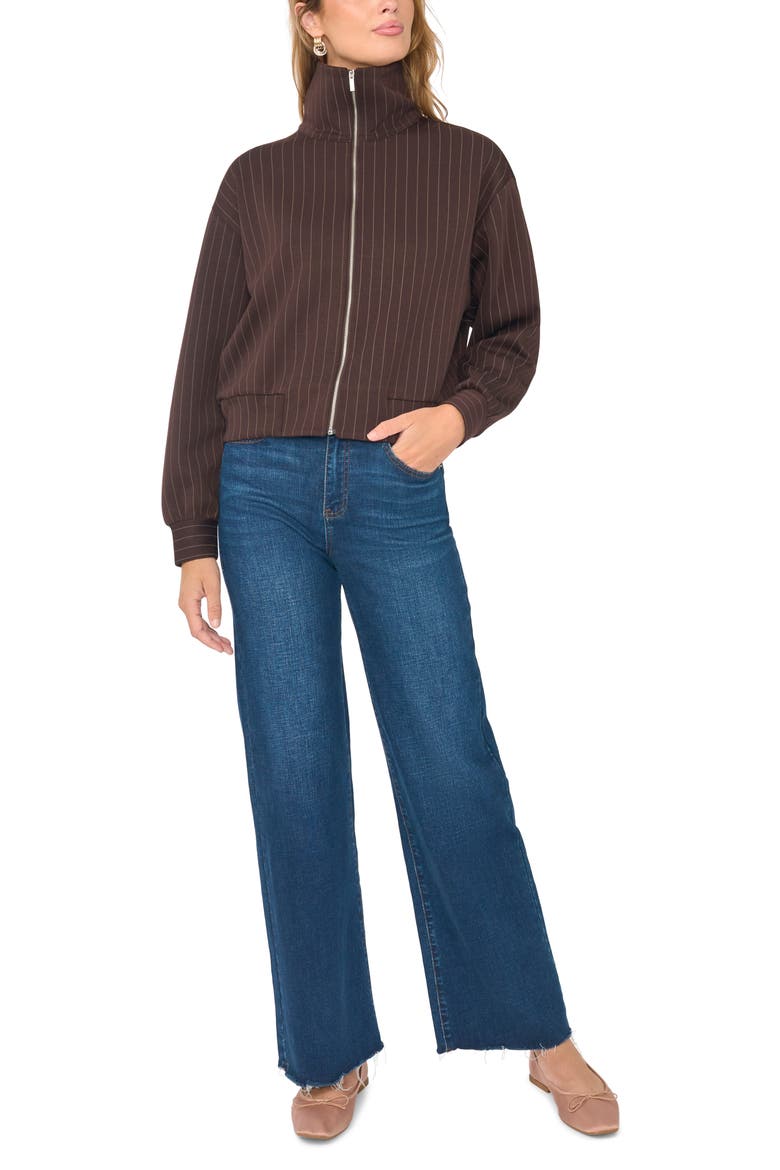 Zip Up Sweatshirt, Alternate, color, RICH CHOCOLATE