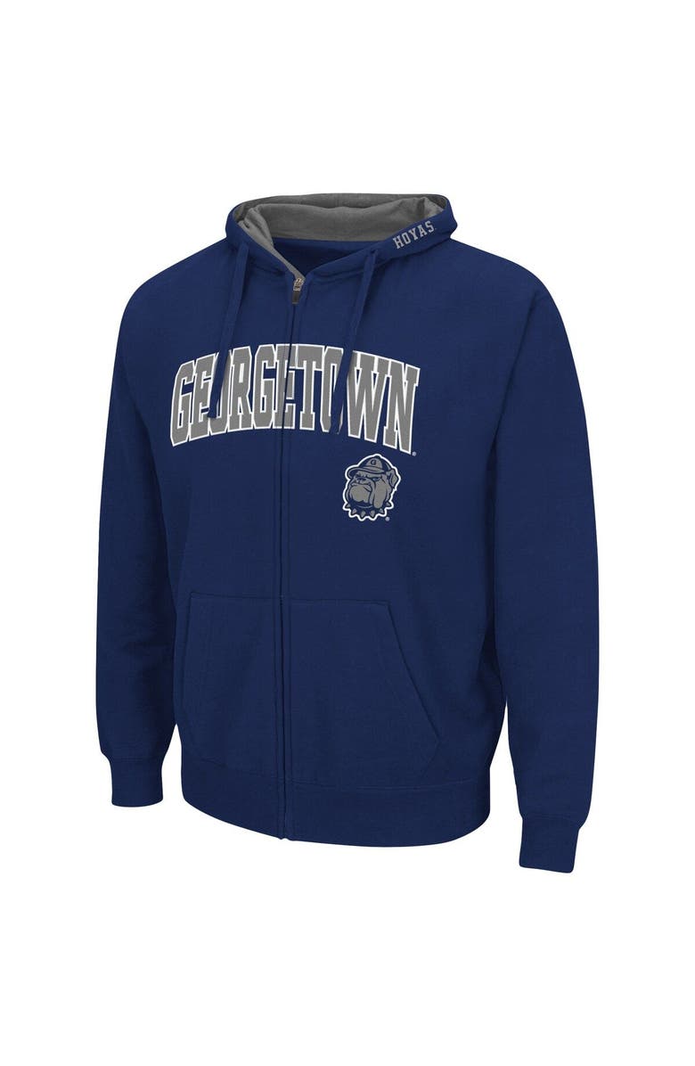 COLOSSEUM Men's Colosseum Navy Georgetown Hoyas Arch & Logo 3.0 Full-Zip Hoodie, Alternate, color, Navy