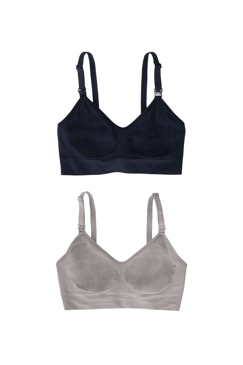 Seamless Nursing + Pumping Bra 2-Pack Bundle, Main, color, Black/Ash