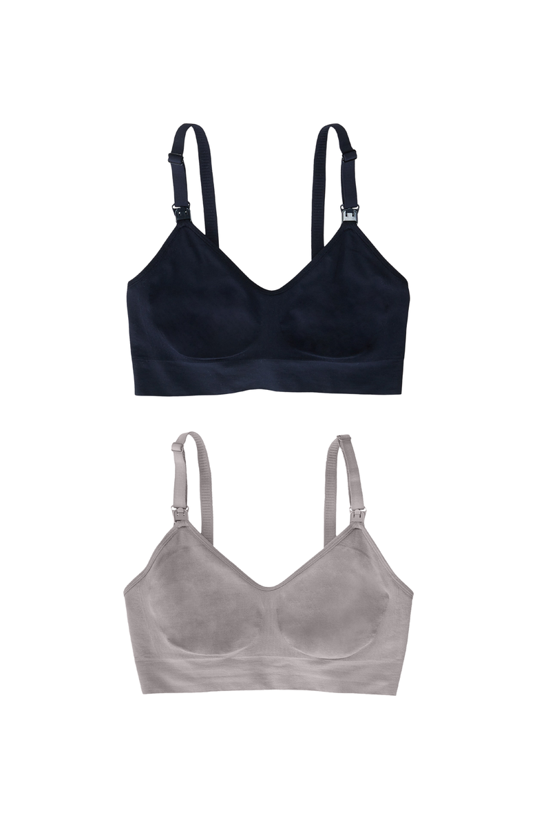 Ingrid & Isabel Seamless Nursing + Pumping Bra 2-Pack Bundle, Main, color, Black/Ash
