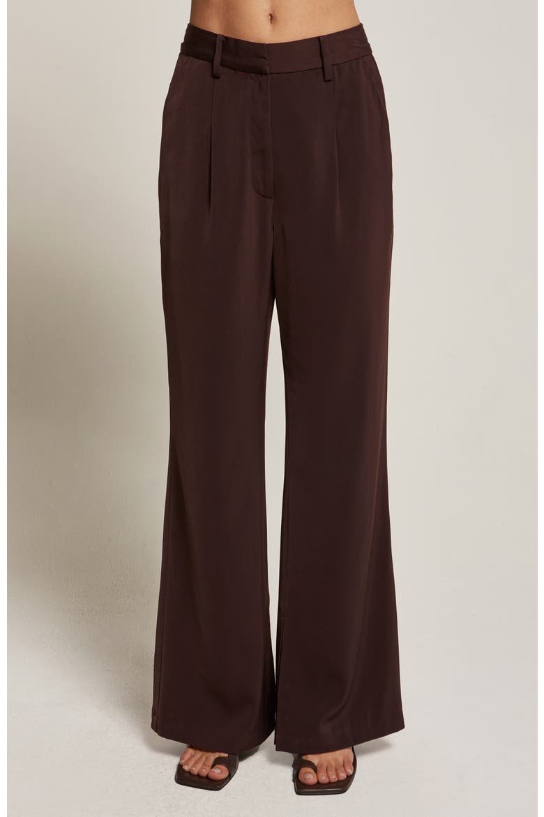 Silky Wide Leg Trousers, Main, color, Merlot