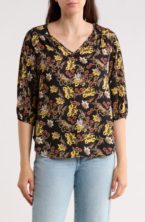 Floral Keyhole Top (Plus)