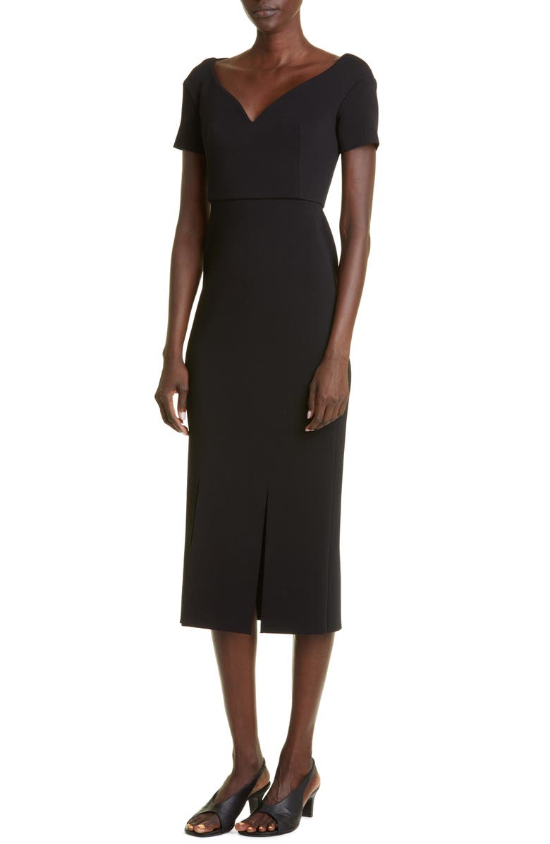 St. John Evening Sweetheart Neck Milano Knit Midi Dress, Alternate, color,