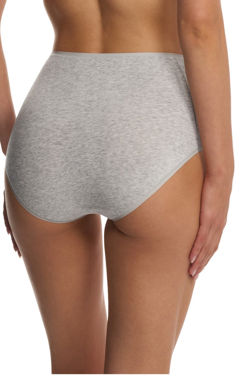 Natori Bliss Bare Cotton High Waist Briefs, Alternate, color, Light Grey Heather