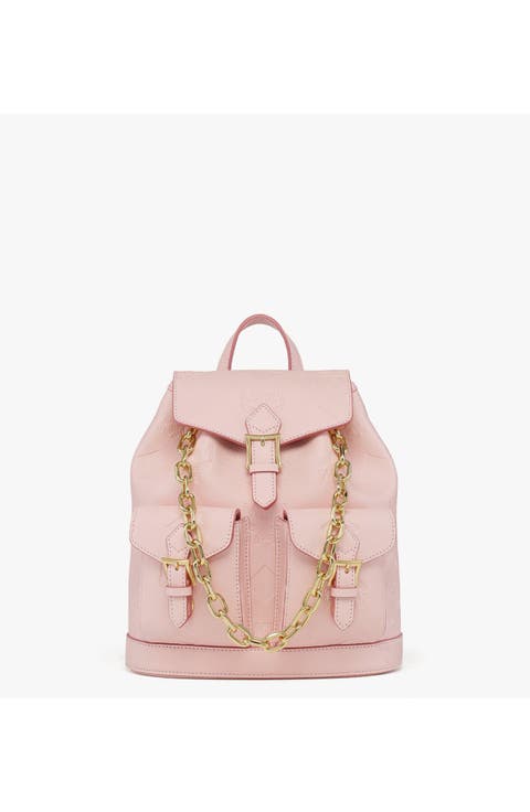 Aren Drawstring Backpack in Maxi Monogram Leather