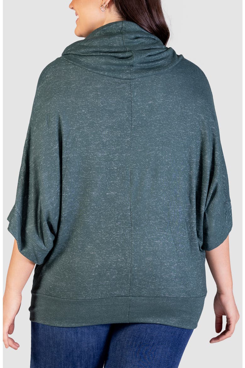 Cowl Neck Elbow Sleeve Sweater, Alternate, color, HUNTER