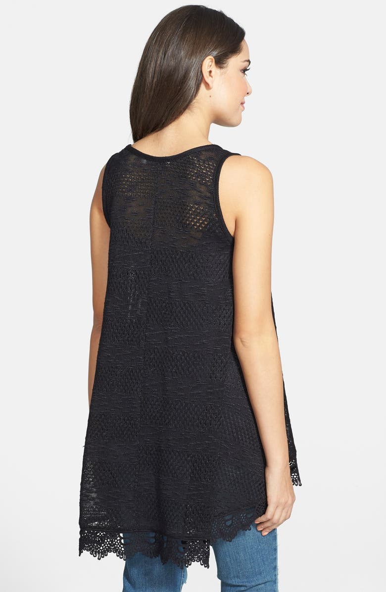 Chloe & Katie Chloe K Crochet Hem Tunic Tank, Alternate, color,
