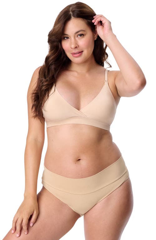Motherhood Maternity Maternity Wireless Seamless Wrap Nursing Bra In Neutral