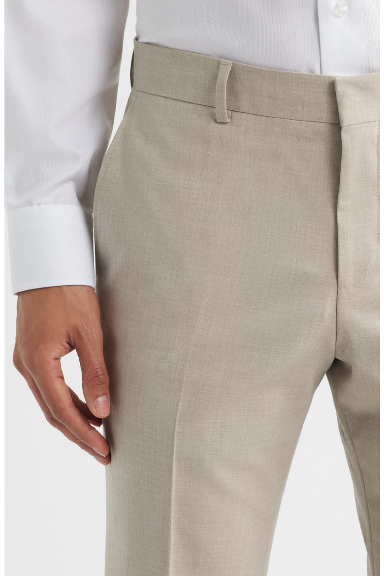 Genius Slim Fit Wool Blend Mélange Dress Pants, Alternate, color, OPEN BEIGE