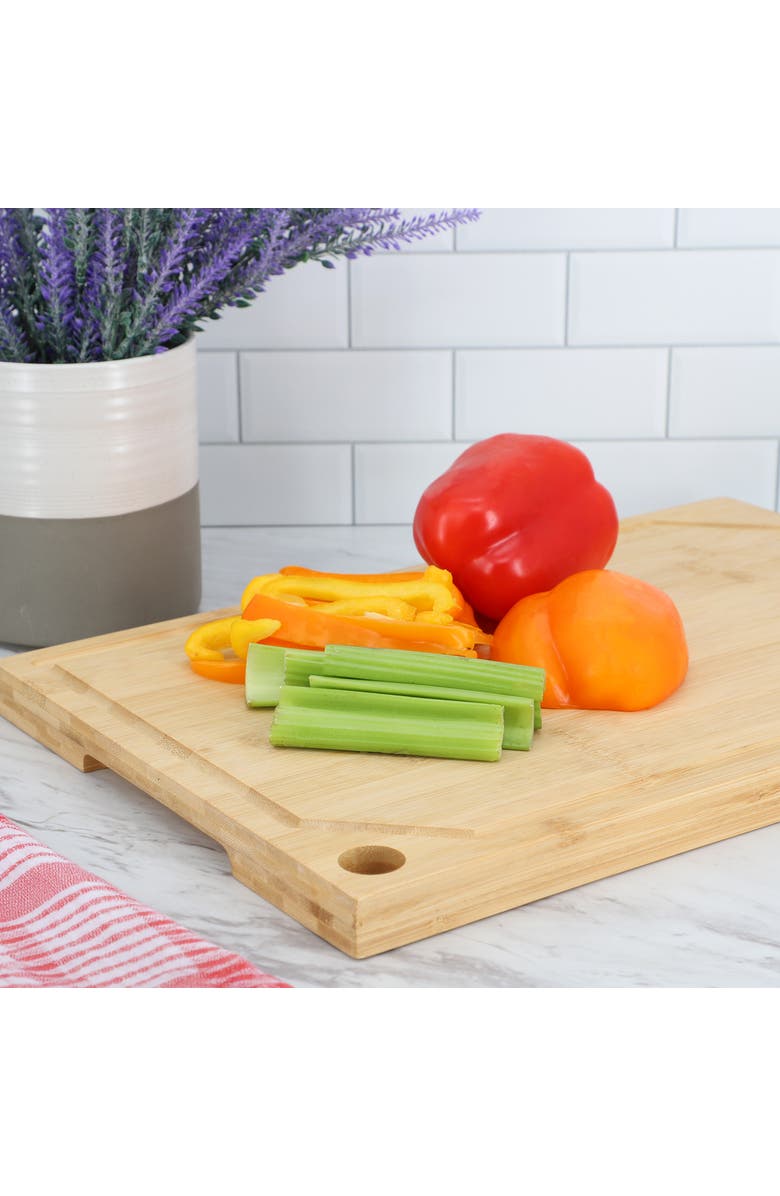 Megachef 17.5 x 12 Inch Wood Cutting Board, Alternate, color, Bamboo