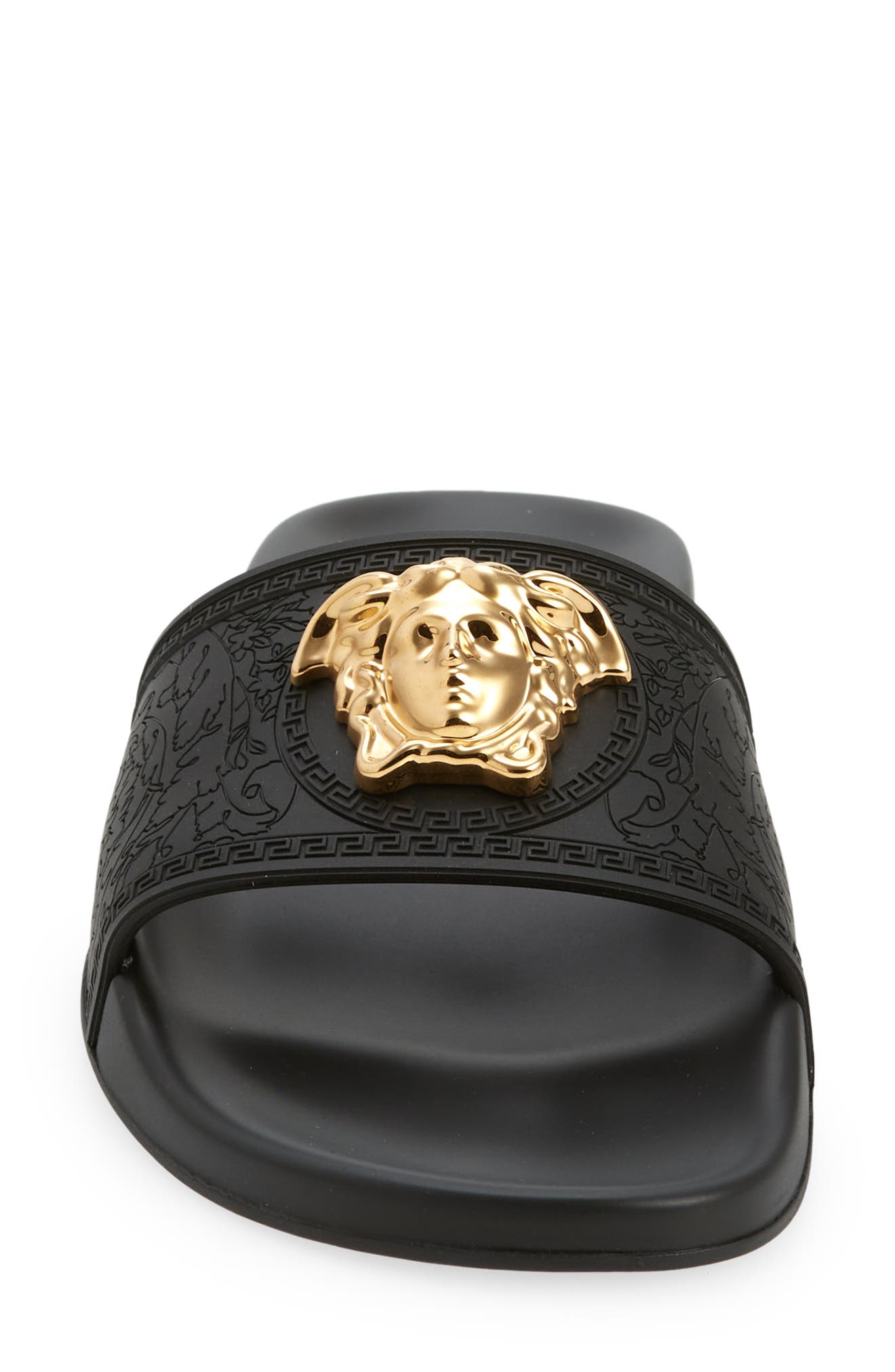 Versace Medusa Slide Sandal, Alternate, color, 