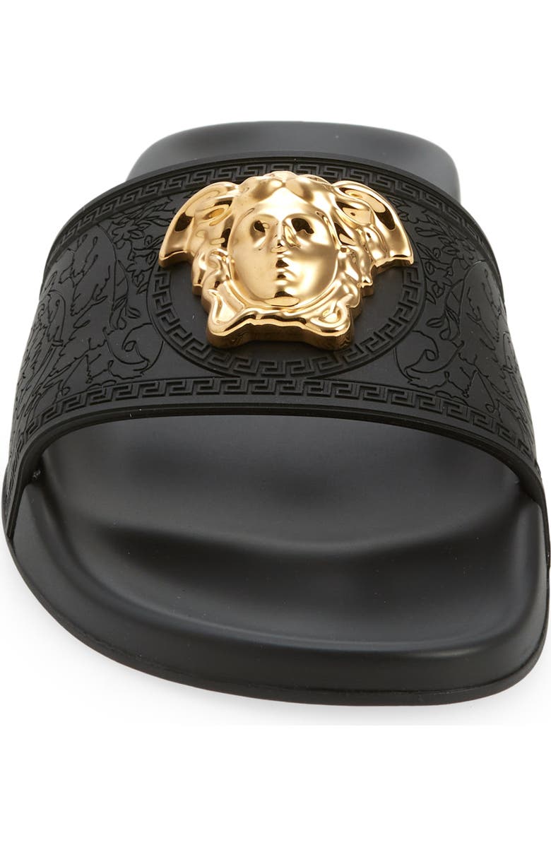 Versace Medusa Slide Sandal, Alternate, color,