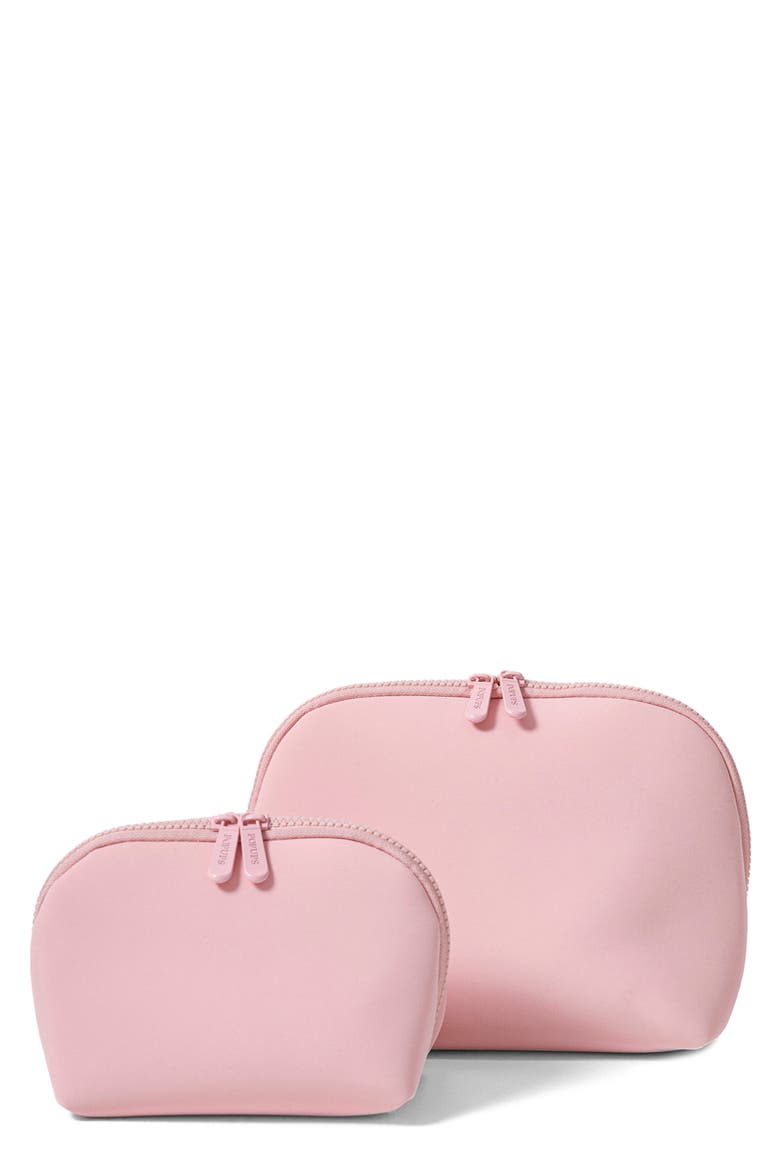 2-Piece Neoprene Makeup Pouch Set, Main, color, LIGHT PINK