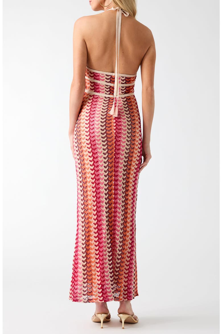 Fearne Knit Halter Dress, Alternate, color, RED ORANGE
