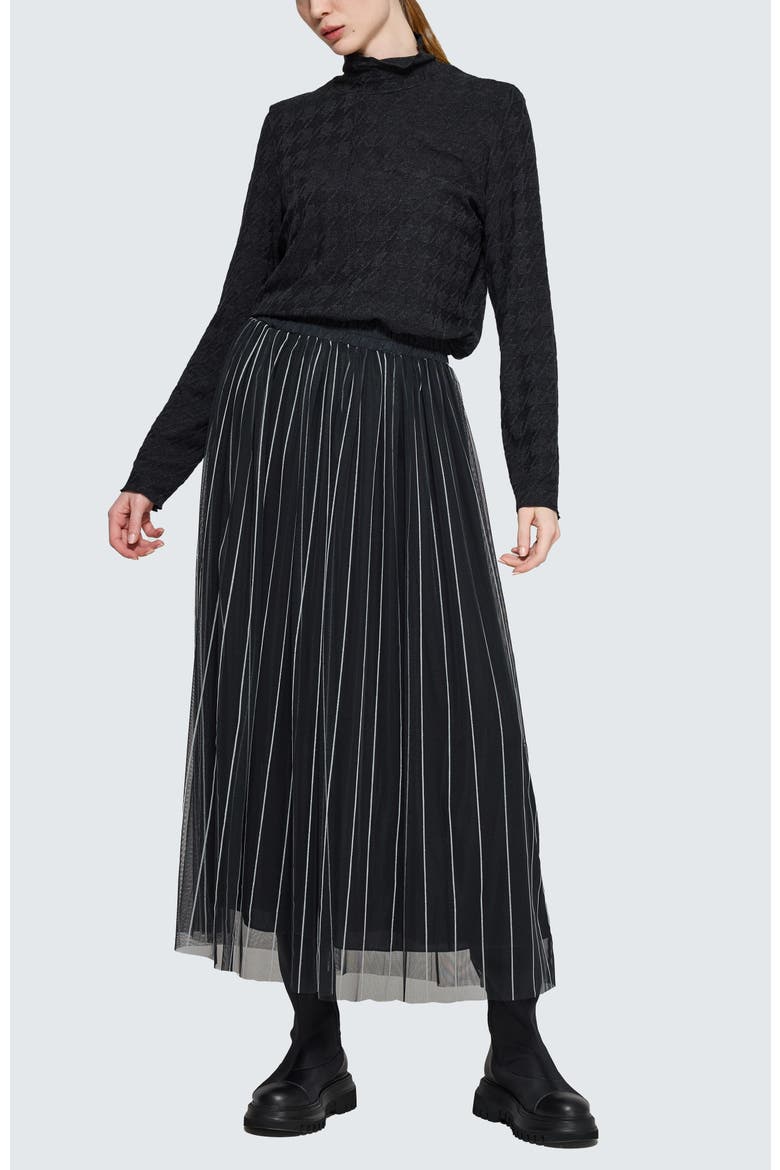Siana Tulle Skirt, Alternate, color, Black Ecru