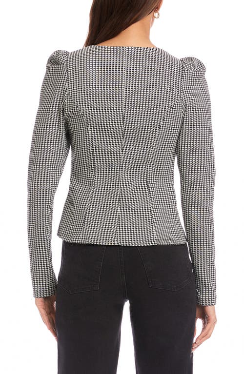 Fifteen Twenty Frannie Puff Sleeve Houndstooth Top In Multi